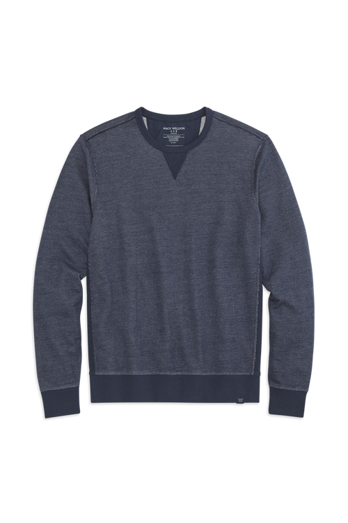 Front view of Ace Crew Neck Sweatshirt in True Navy - Bird's Eye