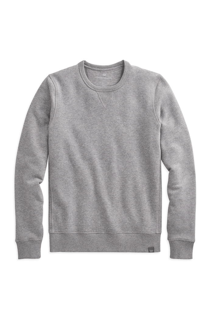 Grey Heather | Front view of Ace Crew Neck Sweatshirt in Grey Heather