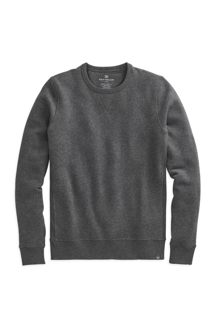 Charcoal Heather | Front view of Ace Crew Neck Sweatshirt in Charcoal Heather