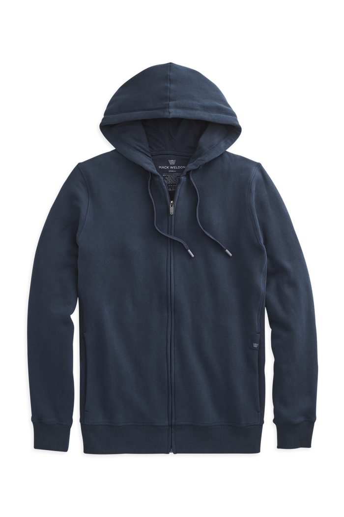 Total Eclipse Blue | Front view of Ace Full Zip Hooded Sweatshirt in Total Eclipse Blue