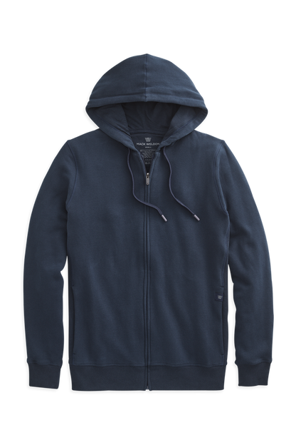 Total Eclipse Blue | Front view of Ace Full Zip Hooded Sweatshirt in Total Eclipse Blue