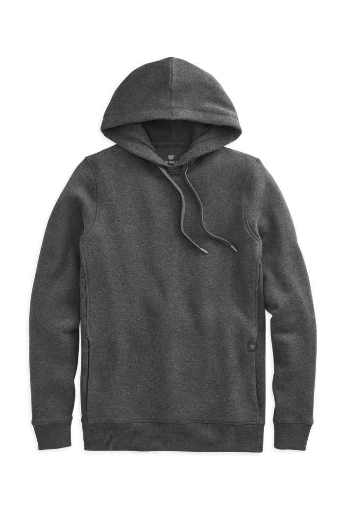 Charcoal Heather | Front view of Ace Pullover Hooded Sweatshirt in Charcoal Heather