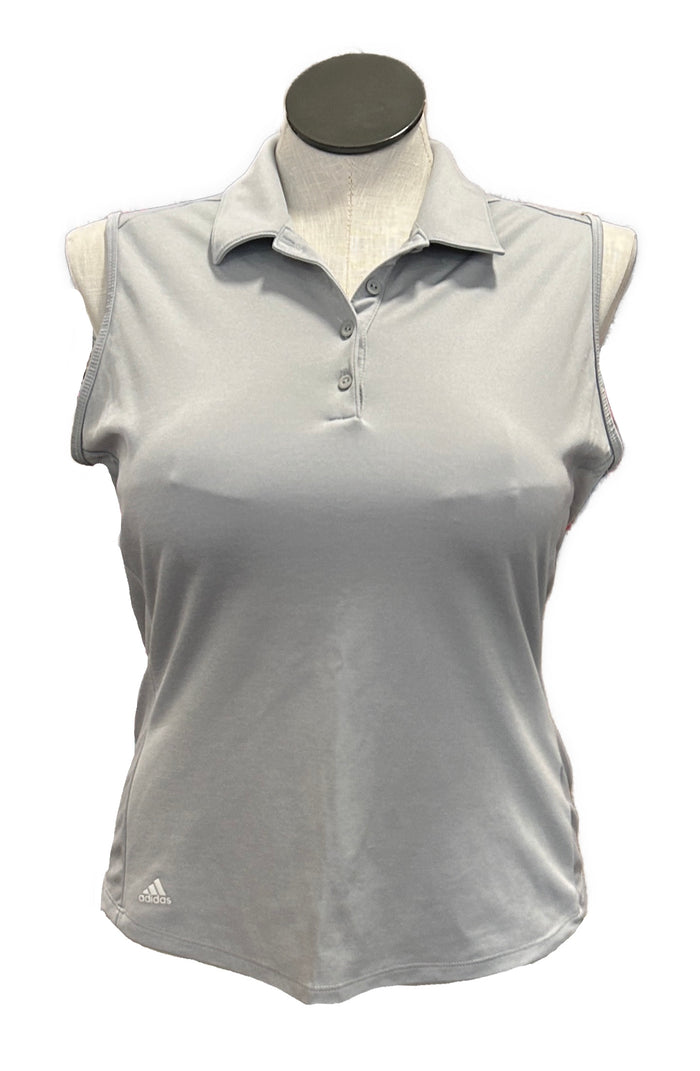 Adidas Gray Sleeveless Women's Golf Polo Size L