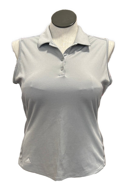 Adidas Gray Sleeveless Women's Golf Polo Size L