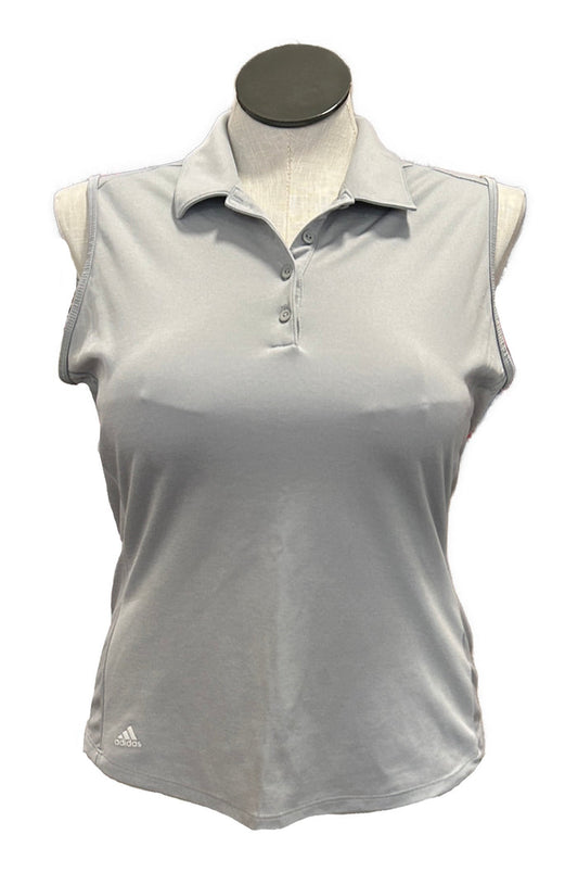 Adidas Gray Sleeveless Women's Golf Polo Size L