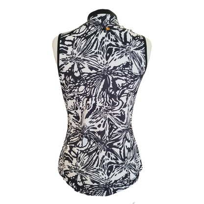 Adidas Women's Black & White Floral Sleeveless Golf Top Size S