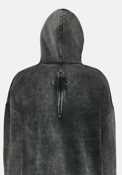 Aelin Sword Applique Hooded Sweater Dress - Black