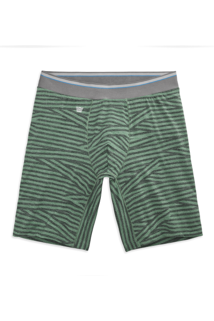 Shamrock/Billiard Table Intersection | Front view of the AIRKNITˣ 8" Boxer Brief in Shamrock/Billiard Table Intersection
