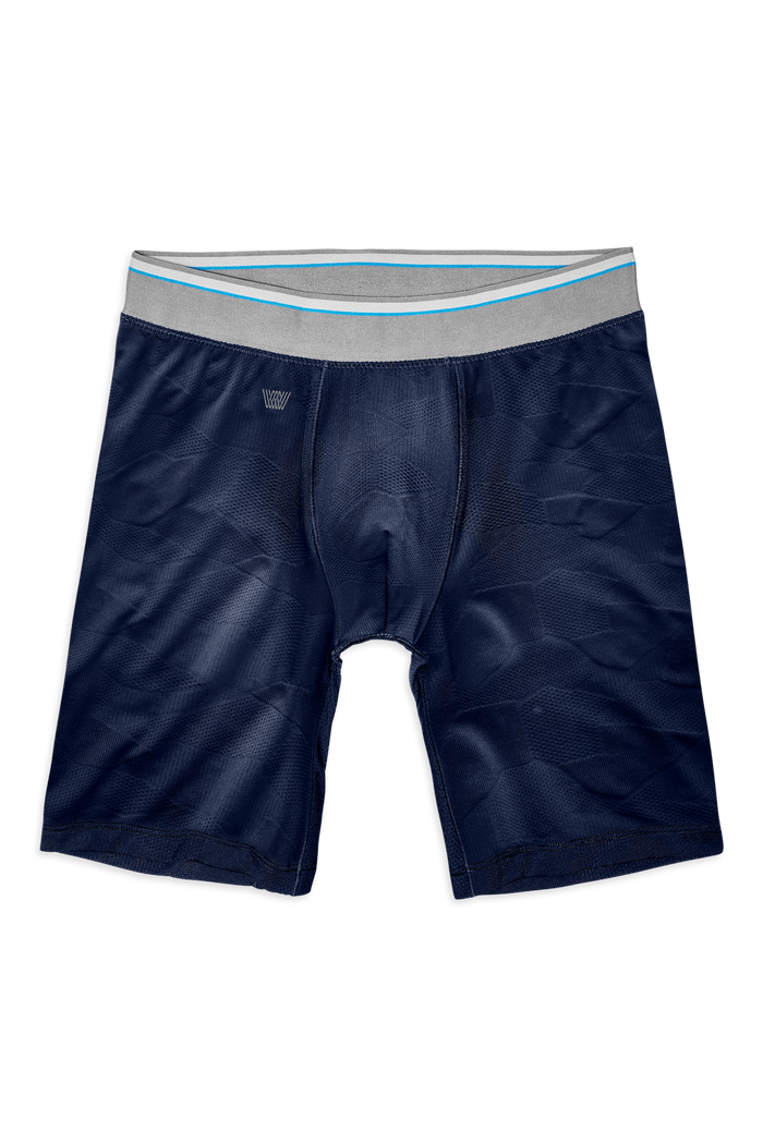 True Navy | Front view of AIRKNITx HD 8" Boxer Brief in True Navy