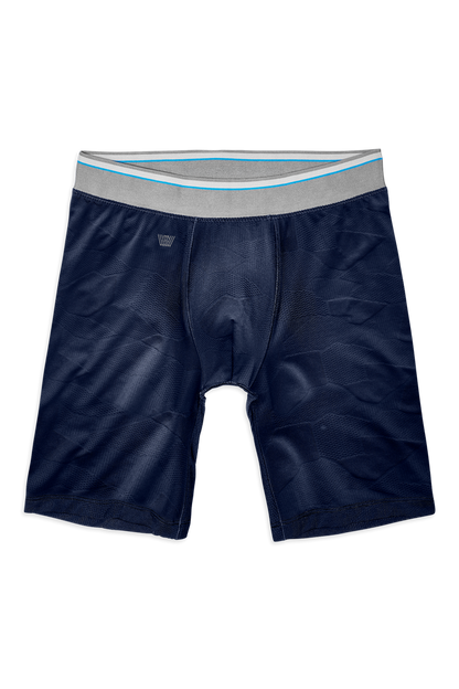 True Navy | Front view of AIRKNITx HD 8" Boxer Brief in True Navy