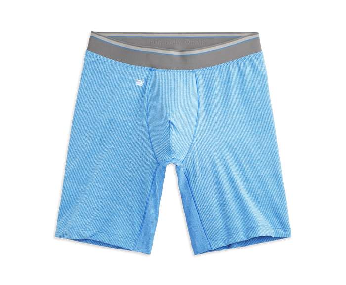 Danube Heather | Front view of Airknitx 8" Boxer Brief in Danube Heather