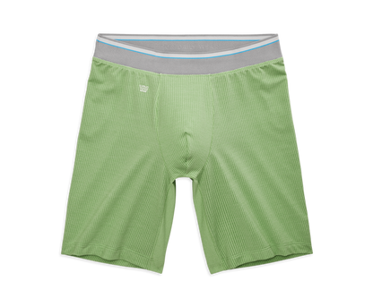 Mint Julep Heather | Front view of AIRKNITx 8" Boxer Brief in Mint Julep Heather