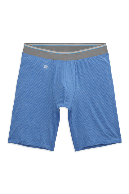 Pulse Blue Heather | Front view of the AIRKNITˣ 8" Boxer Brief in Pulse Blue Heather