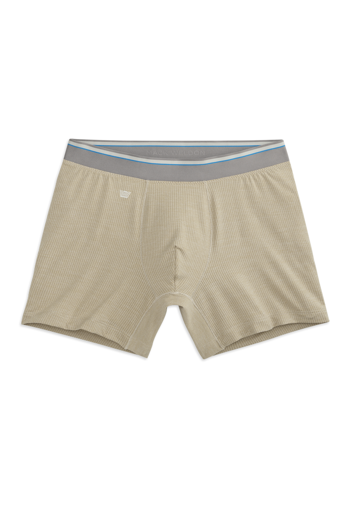 Front view of AIRKNITx Boxer Brief in Sisal Heather