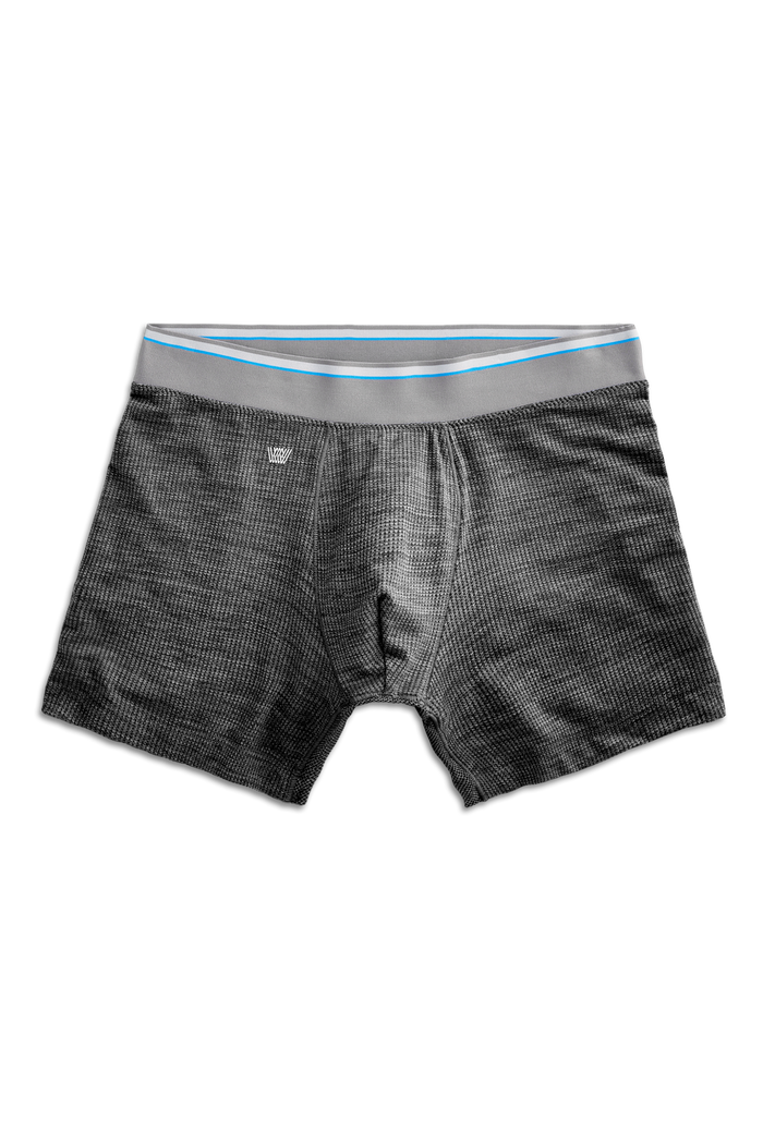 Charcoal Heather | Front view of AirknitX Boxer Briefs in Charcoal Heather