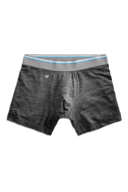 Charcoal Heather | Front view of AirknitX Boxer Briefs in Charcoal Heather