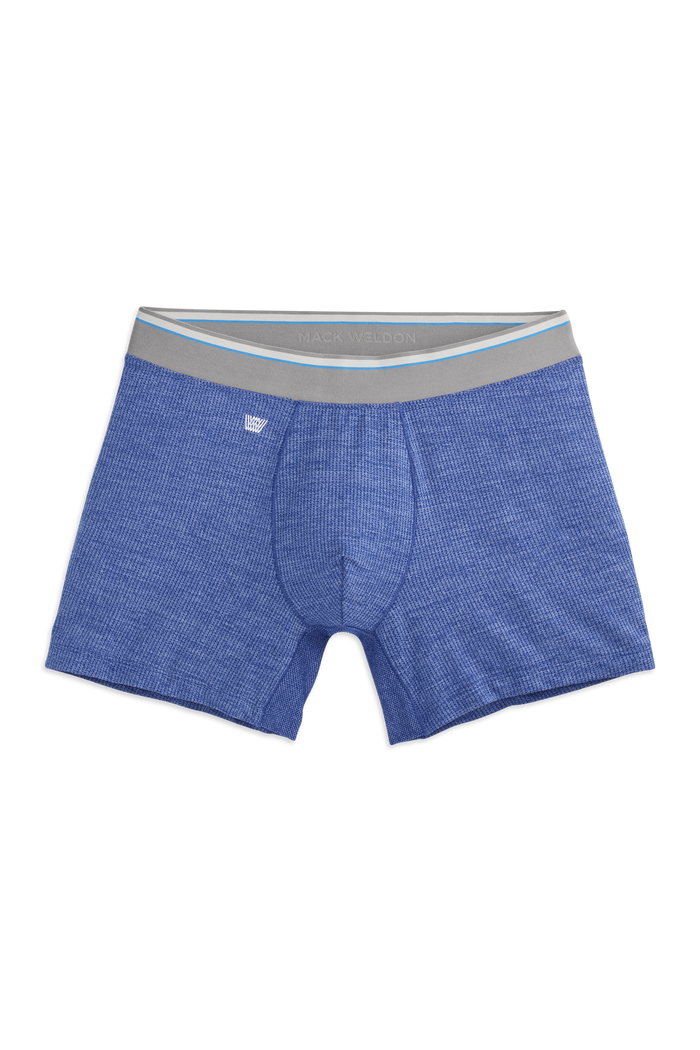 Blue Ribbon Heather | Front view of AIRKNITˣ Boxer Brief in Blue Ribbon Heather