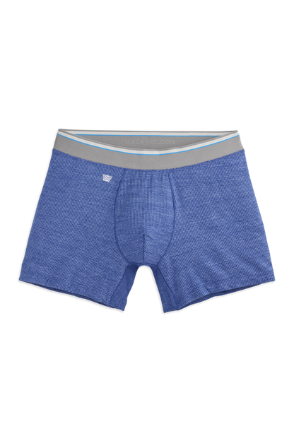 Blue Ribbon Heather | Front view of AIRKNITˣ Boxer Brief in Blue Ribbon Heather