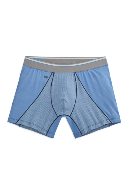 Seaplane Blue Heaven Heather Herringboned | Front view of AIRKNITˣ Boxer Brief in Seaplane Blue Heaven Heather Herringboned