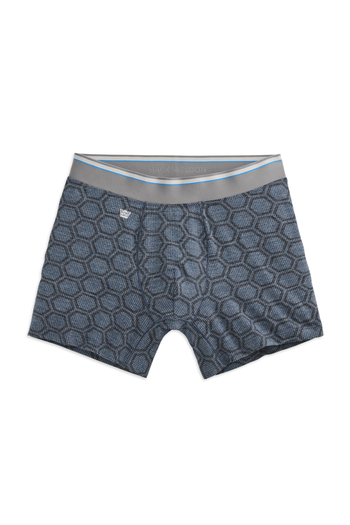 Indigo Airknit Hex | Front view of AIRKNITˣ Boxer Brief in Indigo Airknit Hex