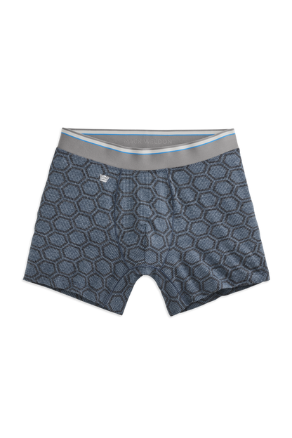 Indigo Airknit Hex | Front view of AIRKNITˣ Boxer Brief in Indigo Airknit Hex