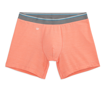 Peach Fuzz Heather | Front view of AIRKNITx Boxer Briefs in Peach Fuzz Heather