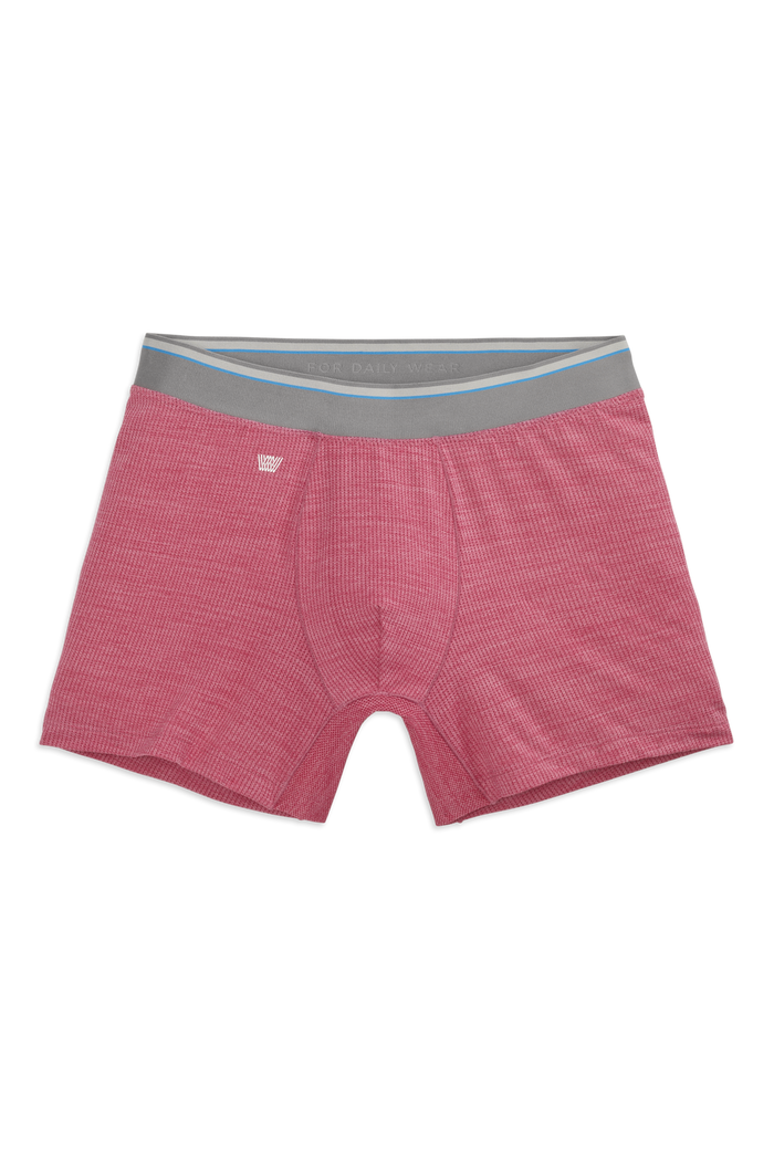 Rum Punch Heather | Front view of AIRKNITx Boxer Brief in Rum Punch Heather
