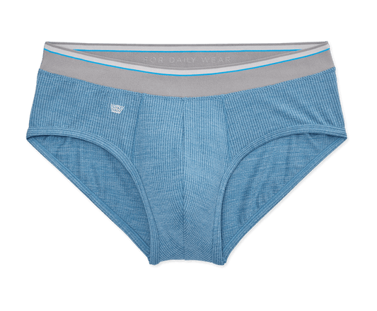 Deep Lake Heather | Front view of Airknitx Brief in Deep Lake Heather