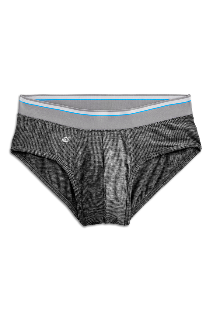 Charcoal Heather | Front view of Airknitx Brief in Charcoal Heather