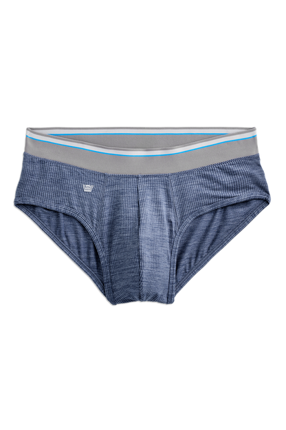 Indigo Heather | Front view of Airknitx Brief in Indigo Heather