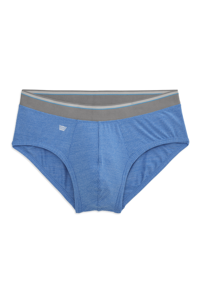 Pulse Blue Heather | Front view of the AIRKNITˣ Brief in Pulse Blue Heather