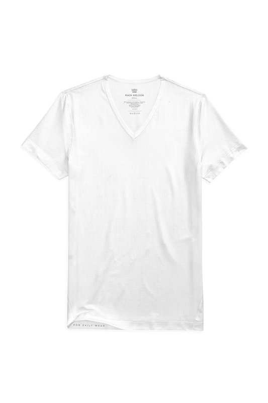 Bright White | Front view of AIRKNITx V-Neck Undershirt in Bright White