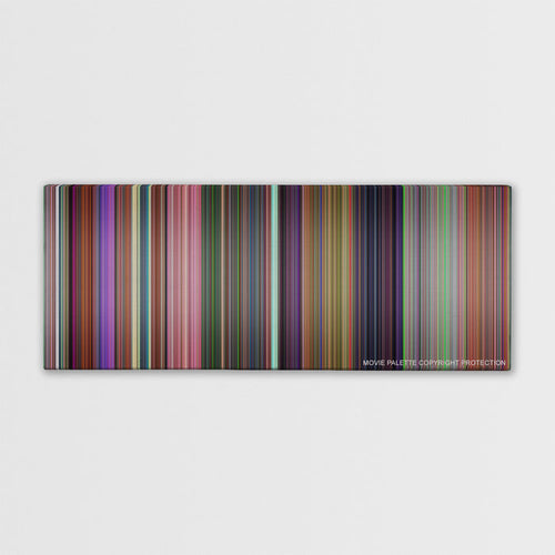 Alice in Wonderland color palette canvas print: thousands of thin vertical stripes of color