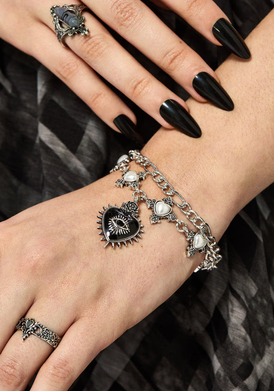 Amada Prickle Sacred Heart Layered Chunky Bracelet