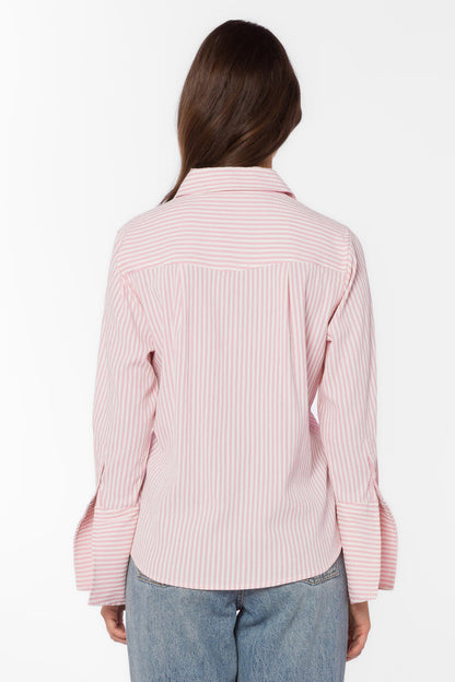 Amaya Pink Stripe Shirt - Tops - Velvet Heart Clothing