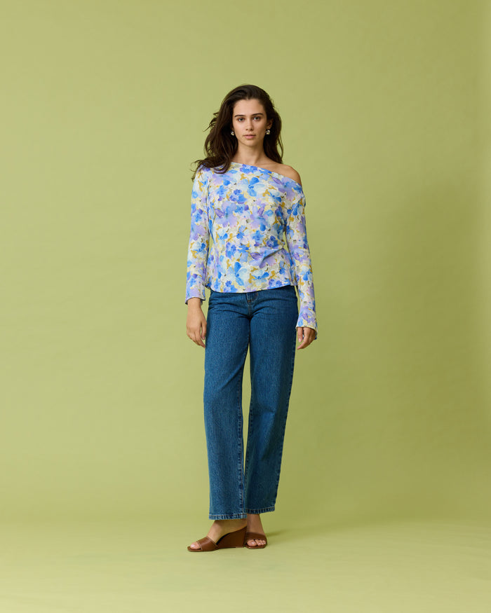 ANDIE LONG SLEEVE BLUEBERRY FLORAL