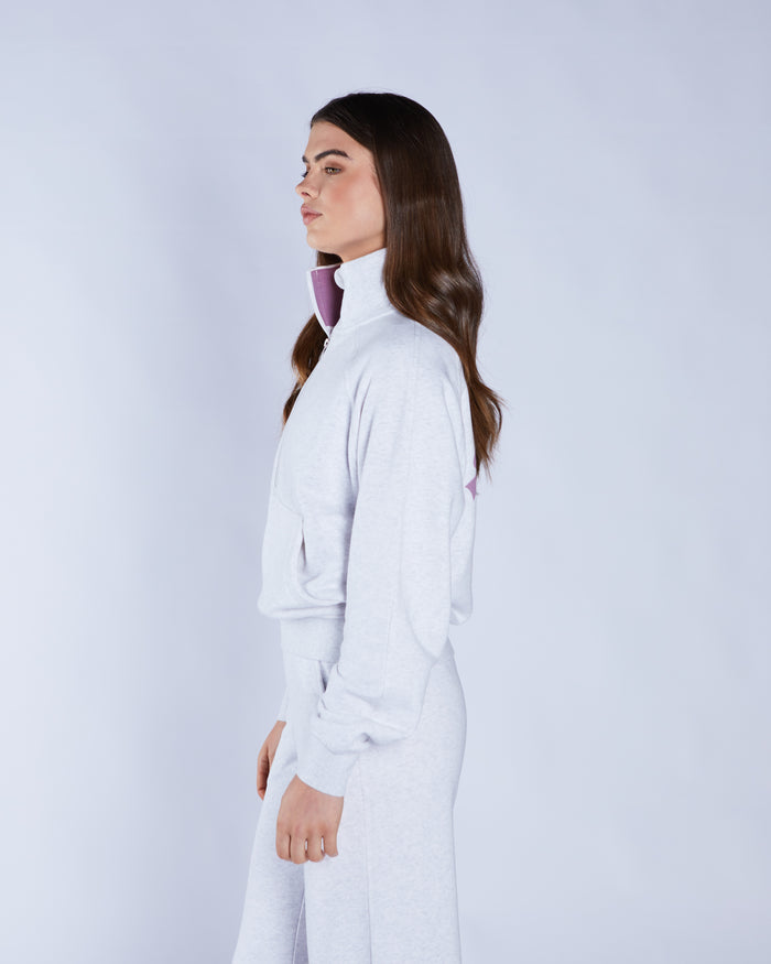 Annie Half Zip Grey Marl