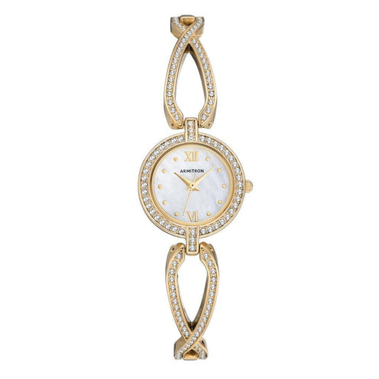 Armitron Gold-Tone Band Mother of Pearl Dial Women's Watch - 755536MPGP