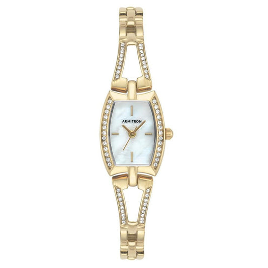 Armitron Gold-Tone Band White Mother of Pearl Dial Women's Watch - 755502MPGP