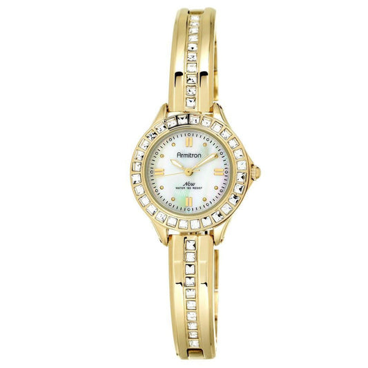 Armitron Gold-Tone Stainless Steel Mother of Pearl Dial Women's Watch - 755296MPGP