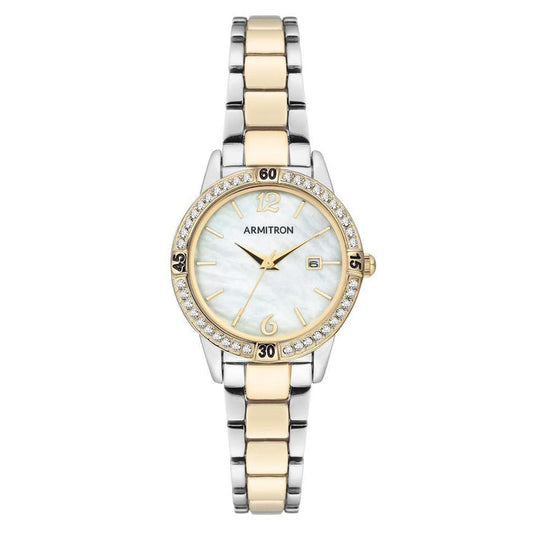 Armitron Two-Tone Band White Mother of Pearl Dial Women's Watch - 755658MPTT