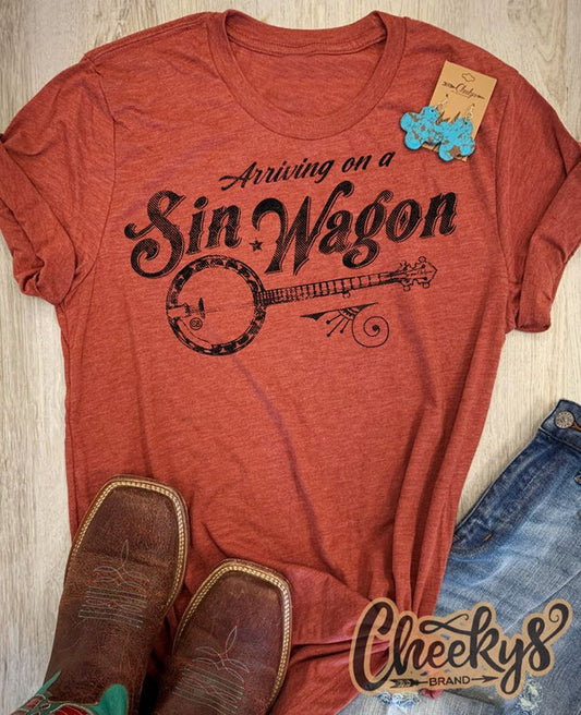 Arriving on a Sin Wagon Tee