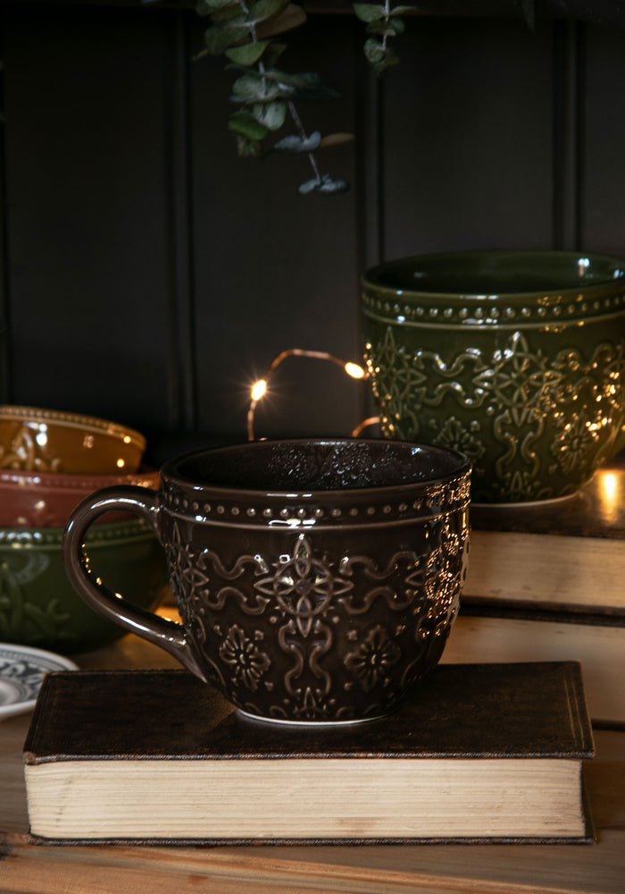 Ashwyn Witches Tile Debossed Mug - Brown