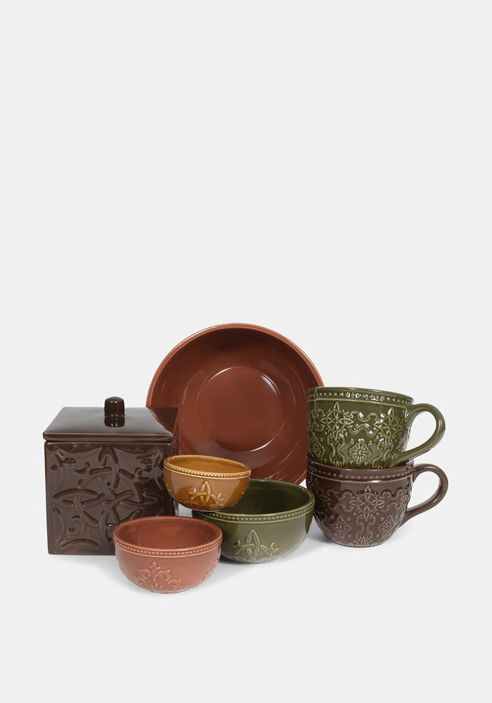 Ashwyn Witches Tile Debossed Mug - Brown