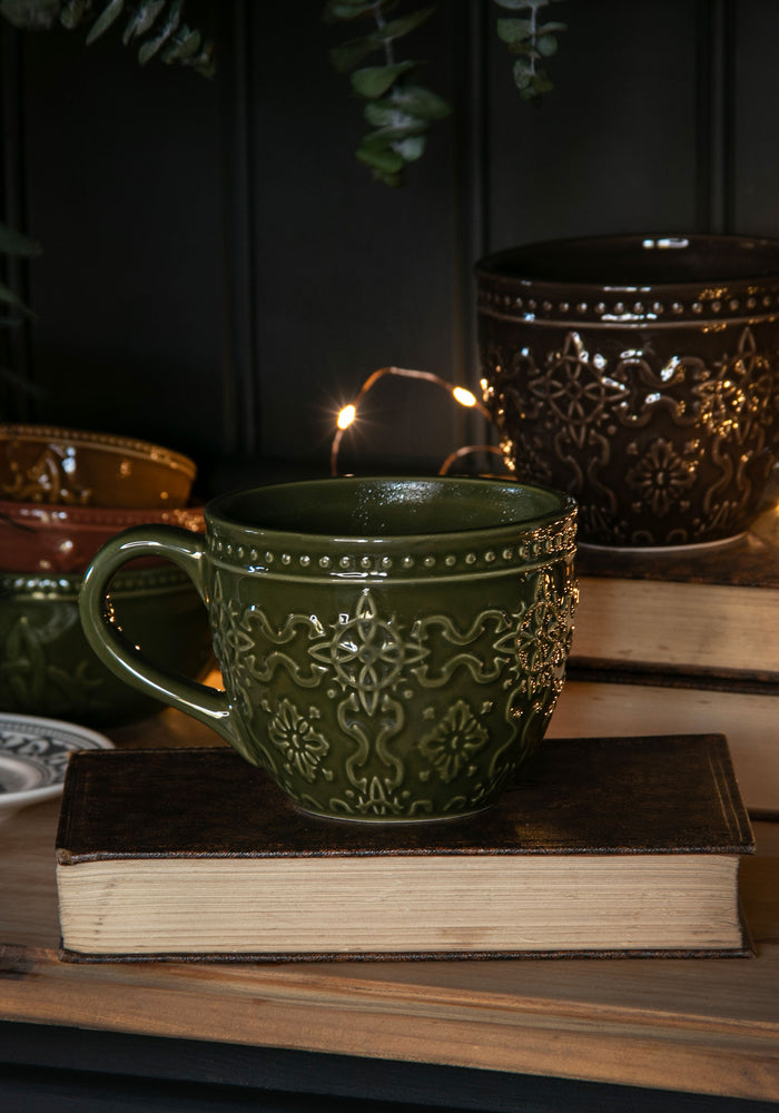 Ashwyn Witches Tile Debossed Mug - Green