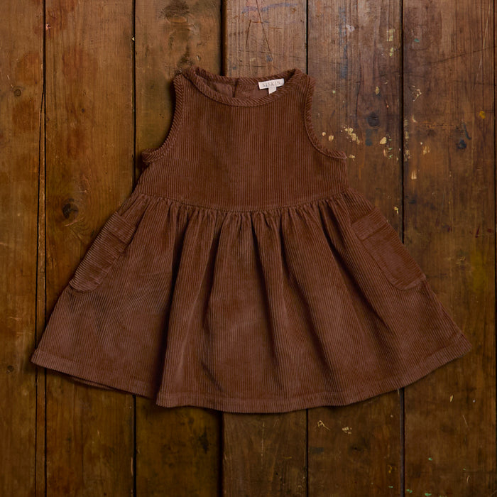 Aspen Baby & Kids Dress - Cotton Corduroy - Auburn