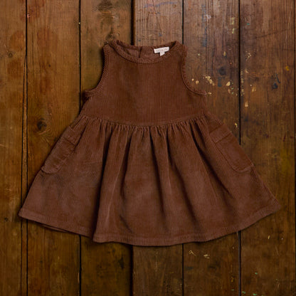Aspen Baby & Kids Dress - Cotton Corduroy - Auburn