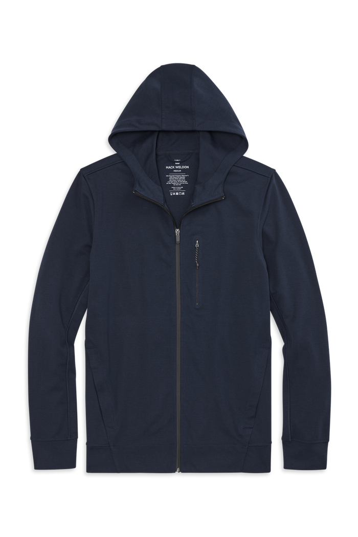 Total Eclipse Blue | Front view of Atlas Full-Zip Hoodie in Total Eclipse Blue