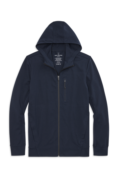 Total Eclipse Blue | Front view of Atlas Full-Zip Hoodie in Total Eclipse Blue