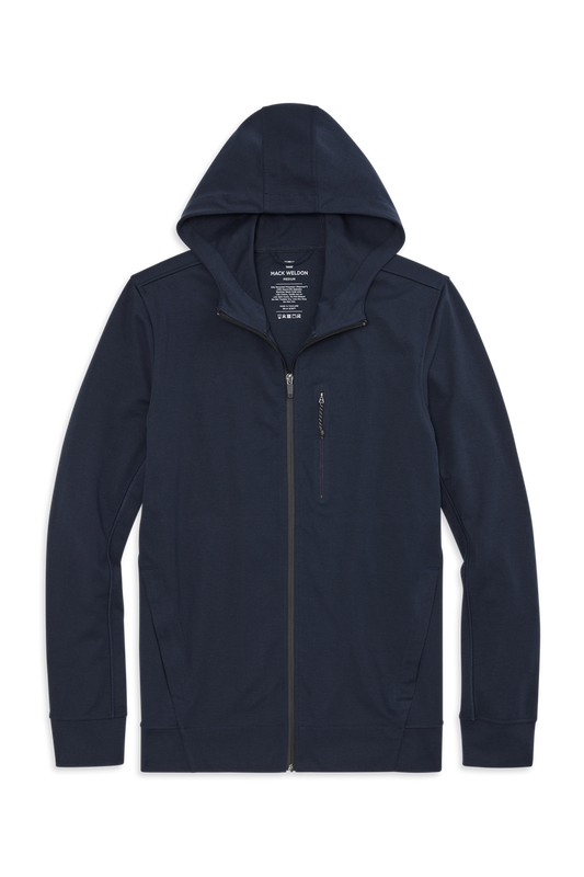 Total Eclipse Blue | Front view of Atlas Full-Zip Hoodie in Total Eclipse Blue